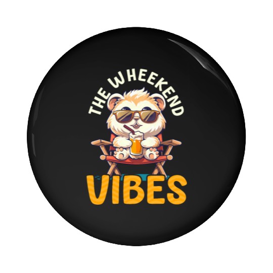 Guinea Pig The Wheekend Vibes Pin Buttons