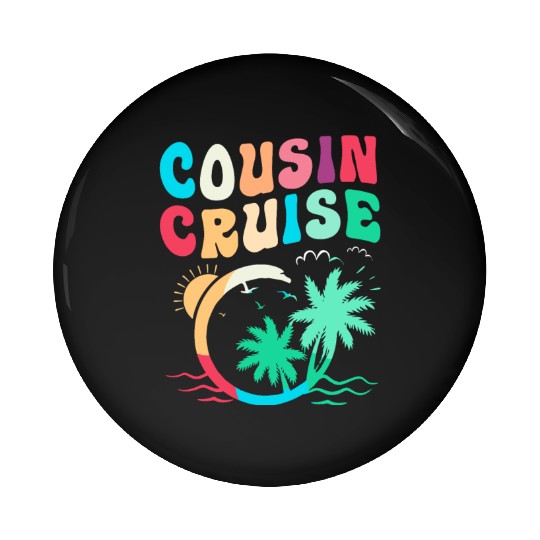 Palm Tree Summer Beach Trip Cousin Cruise Squad Pin Buttons