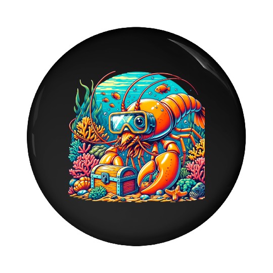 Shrimp Exploration-Underwater Adventure Pin Buttons