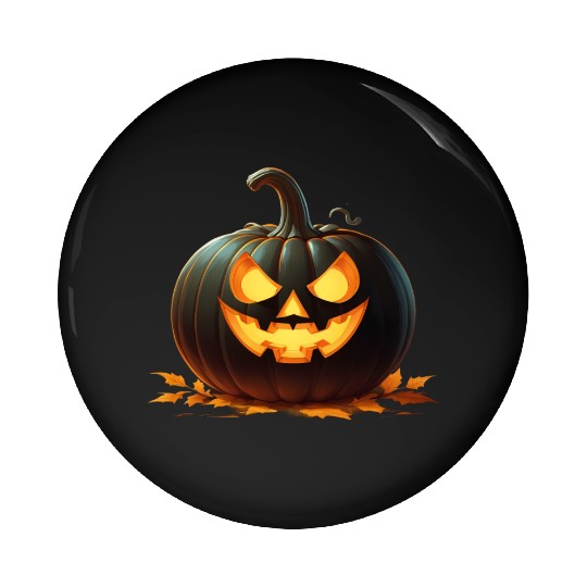 Midnight Glow: Enchanted Halloween Pumpkin Pin Buttons