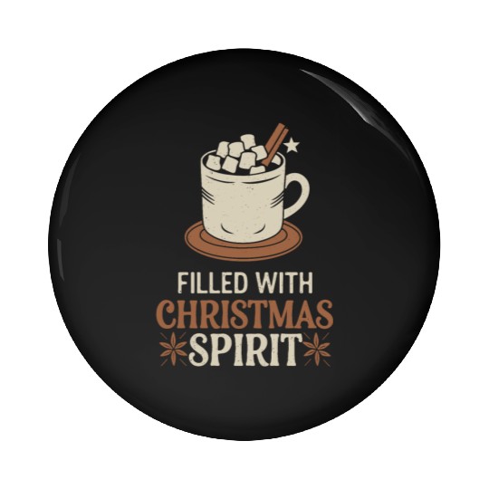 Filled With Christmas Spirit Mug and Marshmallows Pin Buttons