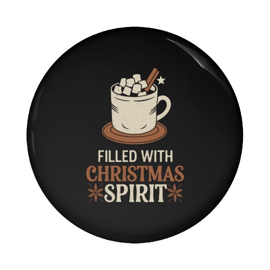 Filled With Christmas Spirit Mug and Marshmallows Pin Buttons