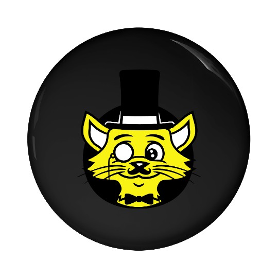 Sir Cat Gentleman Top Hat Monocle Glasses Rich Guy Pin Buttons