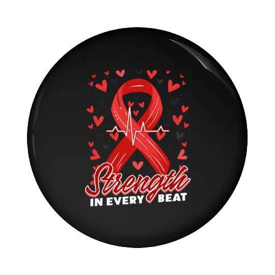 CHD Awareness Strength In Every Beat Pin Buttons