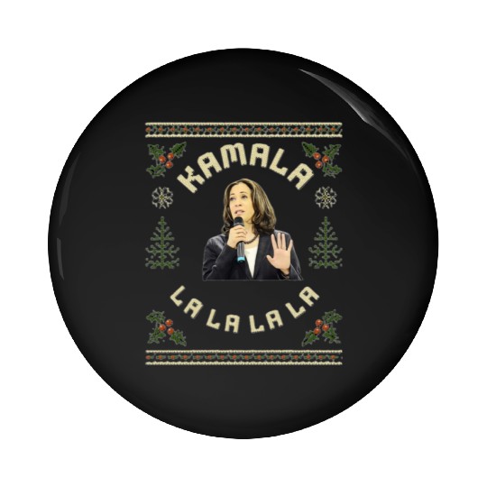 Kamala Harris singing Christmas Carol Pin Buttons