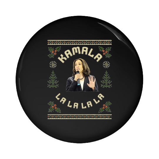 Kamala Harris singing Christmas Carol Pin Buttons