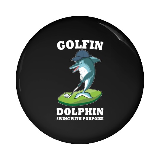 Funny Animal Golfin Dolphin Swing with Porpoise Pin Buttons
