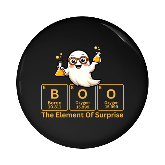 Boo - The Element of Surprise Chemistry Ghost Pin Buttons