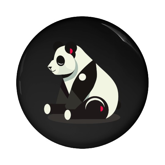 Geometric Panda - Minimalist and Cute Pin Buttons