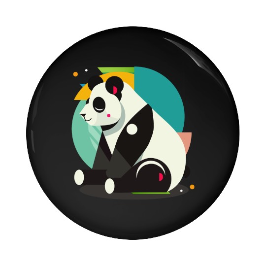 Geometric Panda - Minimalist and Cute Pin Buttons