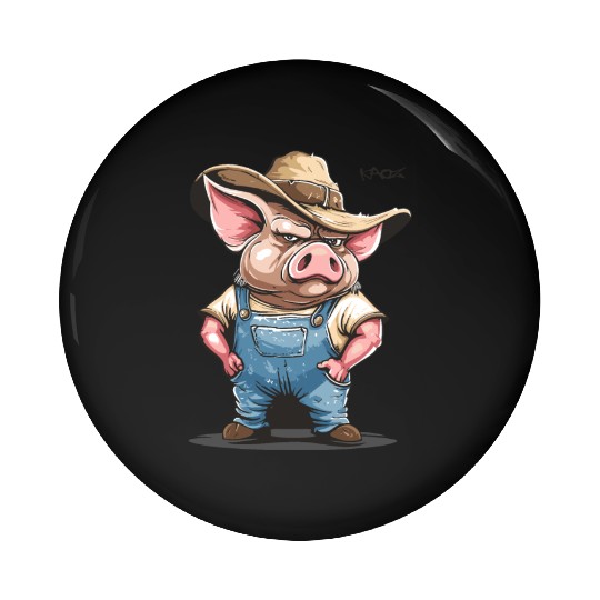 Hillbilly Pig Farmer – Redneck Village Life Pin Buttons