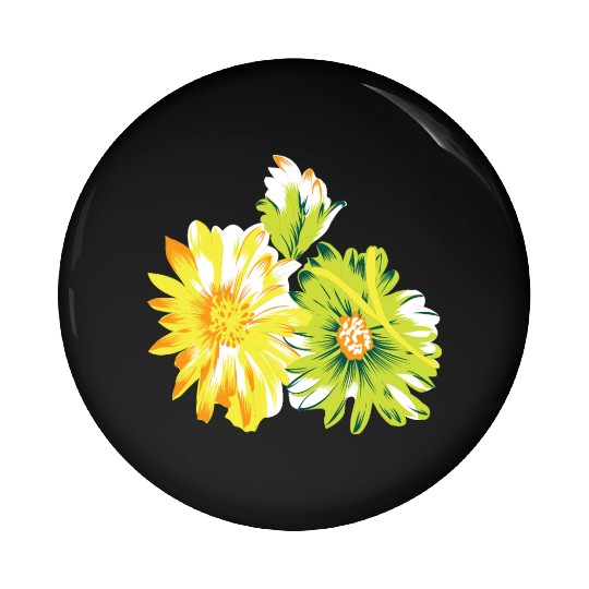Vibrant Tropical Flower Pattern Pin Buttons