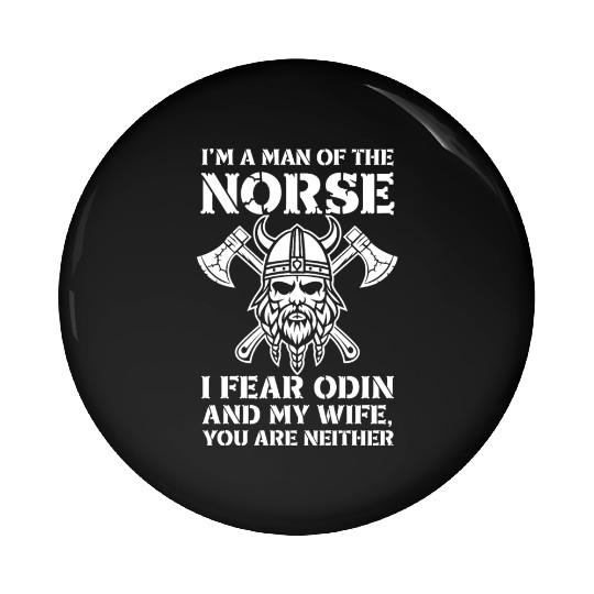 Norse Viking Warrior Fearless Humor with Axes Pin Buttons