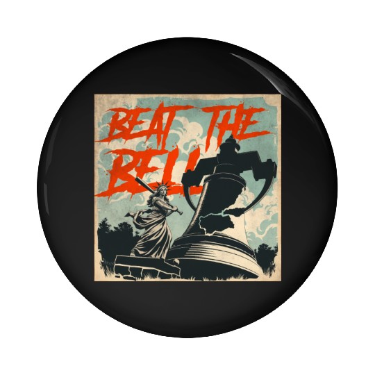 Queen of Liberty use baseball bat to beat the bell Pin Buttons