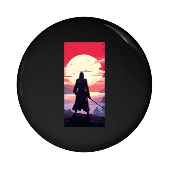 Anime traditional japanese samurai Pin Buttons