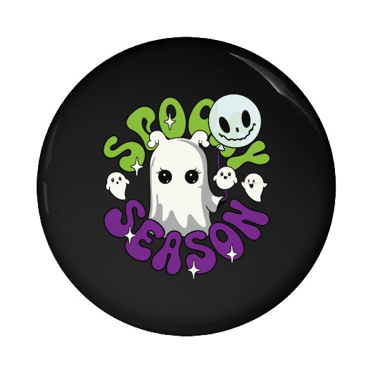 Halloween Ghosts Spooky Season Pin Buttons