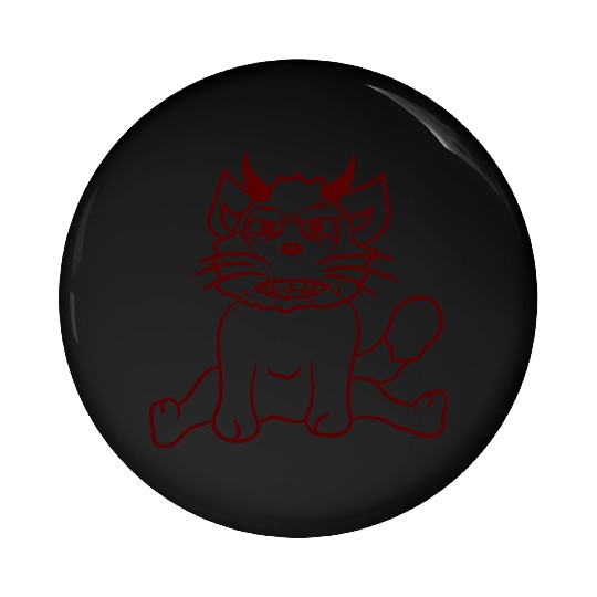 Demon Monster Cat Halloween Fun Horror Devil Horns Pin Buttons