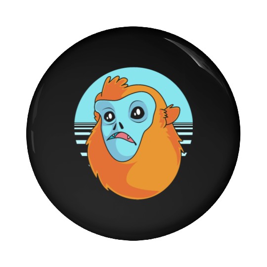 Funny Monkey Face Golden Snub Nosed Monkey Pin Buttons