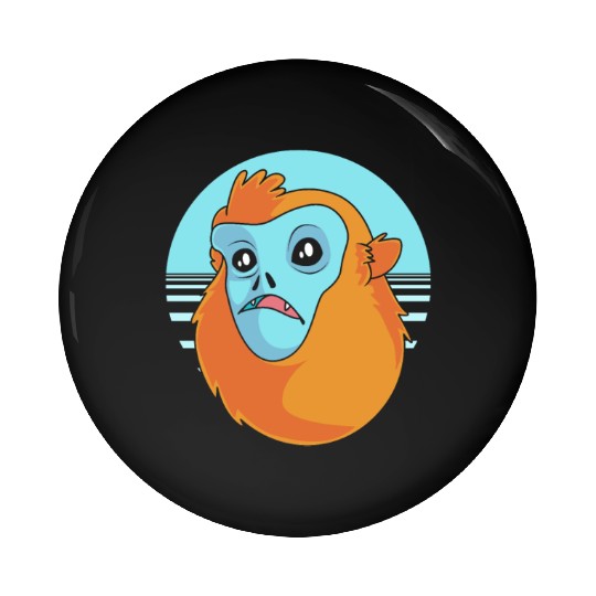 Funny Monkey Face Golden Snub Nosed Monkey Pin Buttons