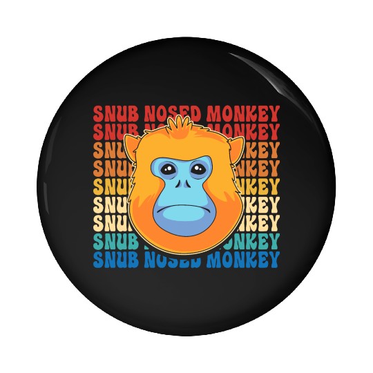 Retro Golden Snub Nosed Monkey Cute Monkey Face Pin Buttons
