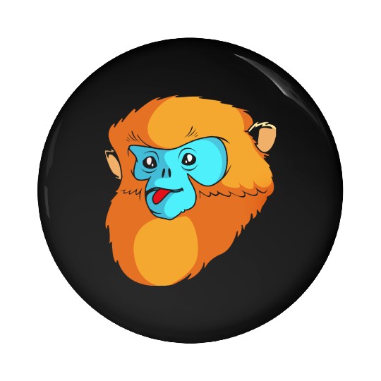 Cute Monkey Face Golden Snub Nosed Monkey Lover Pin Buttons