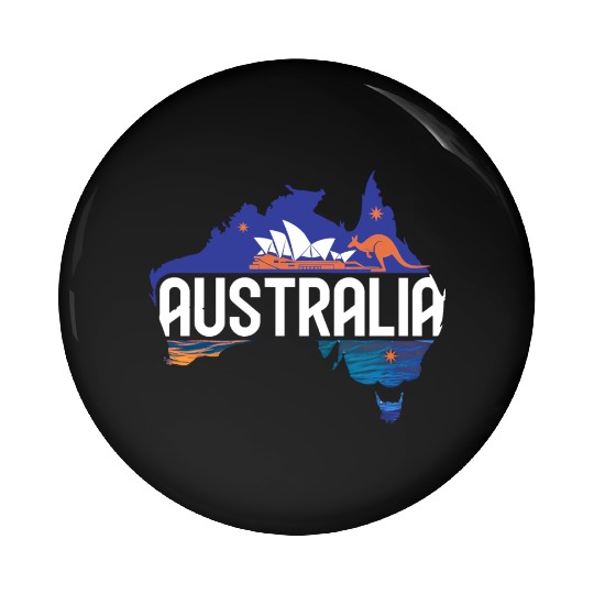 Australia Kangaroo & Sydney Opera House Map Pin Buttons