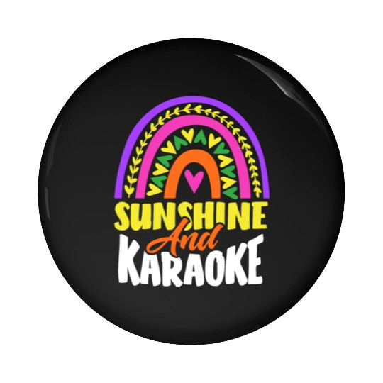 Sun And Karaoke Rainbow Heart Pin Buttons