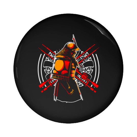 Kanji Japan Katana Sword Ninja Samurai Pin Buttons