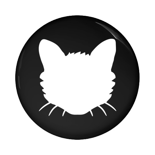 Cat Face Silhouette Kitten Head Outline Outline Pin Buttons