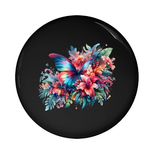 Magical Colorful Butterfly Design – Enchanting Art Pin Buttons