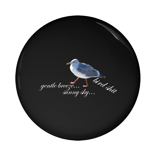 sun sea atlantic coast seagull holidays bird shit Pin Buttons