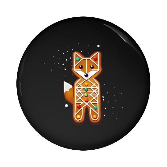 Fox gingerbread style - creative Christmas motif Pin Buttons