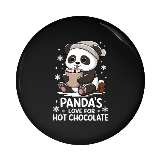 Panda's Love For Hot Chocolate Winter Vibes Pin Buttons