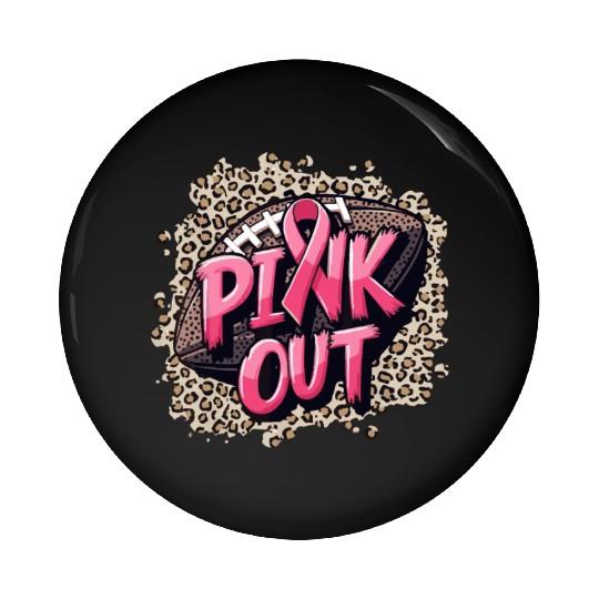 Pink Out Breast Cancer Football Coquette Bow Mom Pin Buttons