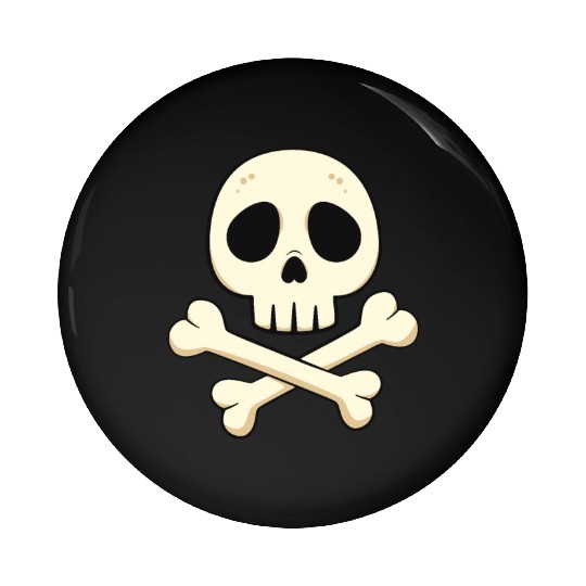 Cartoon skull and crossbones Pin Buttons