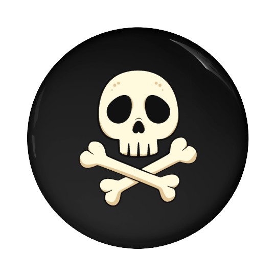 Cartoon skull and crossbones Pin Buttons