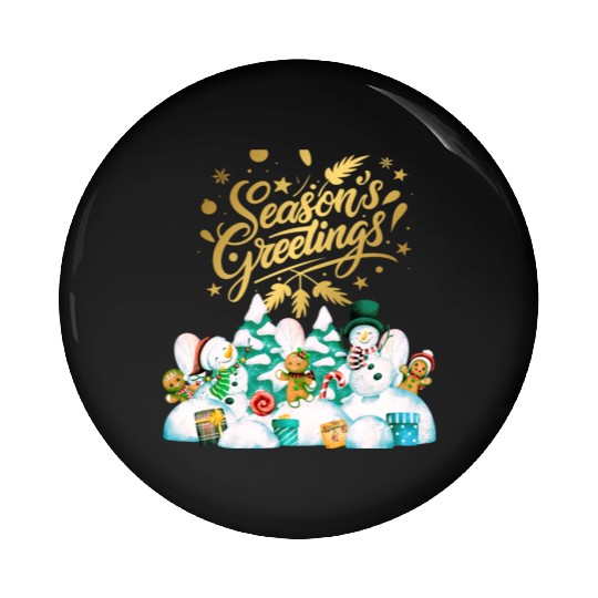 Seasons greetings with friends Pin Buttons