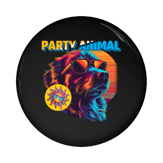 Party Animal Vintage Pin Buttons
