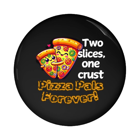 Cheesy Together: Two Slices, One Heart! Pin Buttons