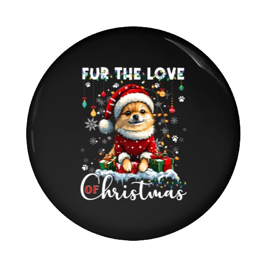 Pomeranian Christmas Tree Decorations Dog Lover Pin Buttons