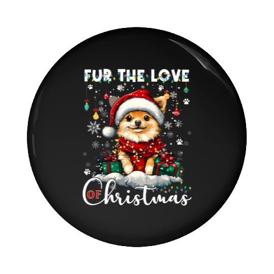 Pomeranian Christmas Tree Decorations Dog Lover Pin Buttons