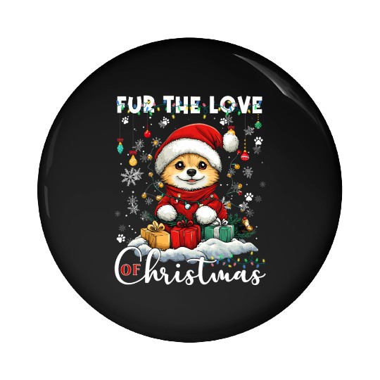 Pomeranian Christmas Tree Decorations Dog Lover Pin Buttons