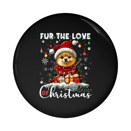 Pomeranian Christmas Tree Decorations Dog Lover Pin Buttons