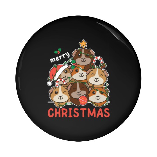 Guinea Pig Christmas Tree Merry Christmas Pin Buttons