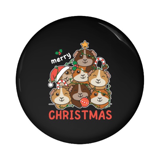 Guinea Pig Christmas Tree Merry Christmas Pin Buttons