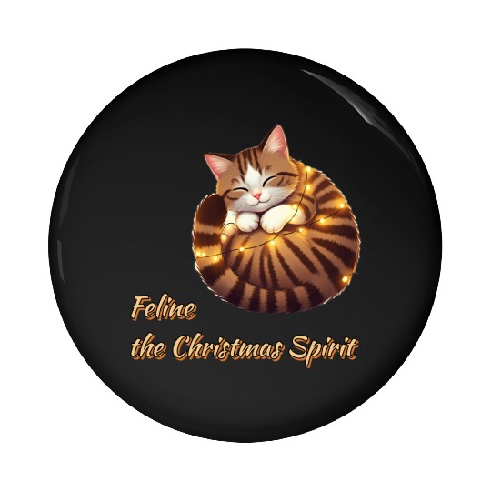 Feline Christmas Spirit Pin Buttons