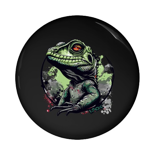Water Dragon Lizard Pin Buttons