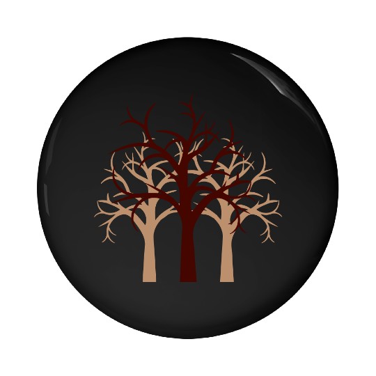 Trees Winter Autumn Forest Halloween Silhouette Pin Buttons