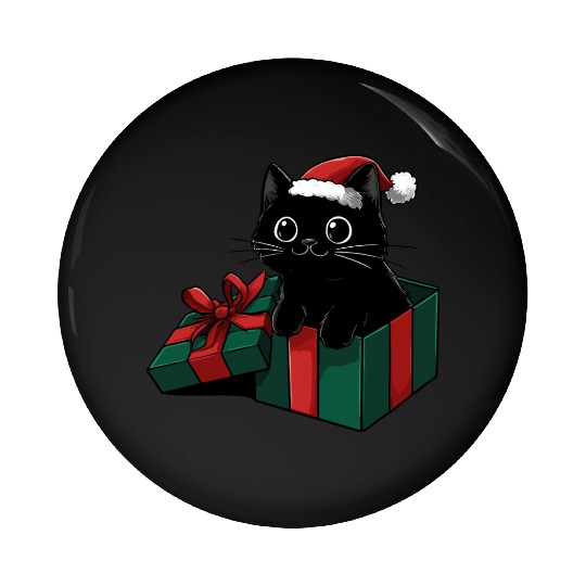Christmas Gift Cat Pin Buttons