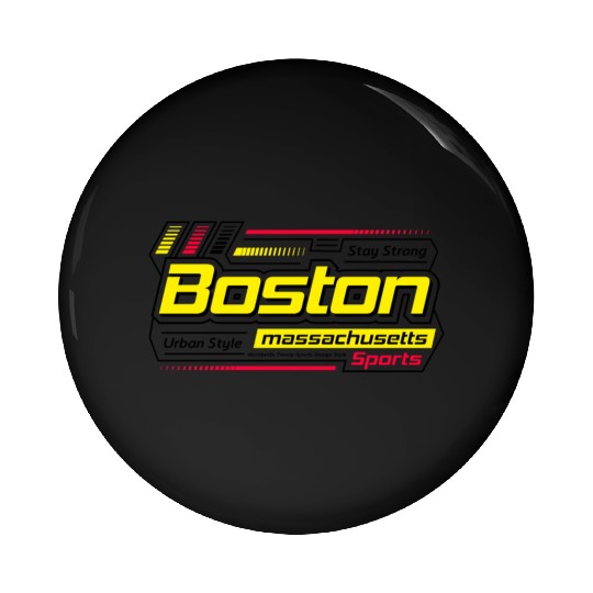 Boston Massachusetts Design Modern Sports Yellow Pin Buttons